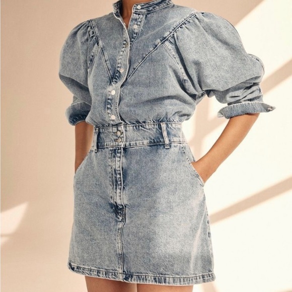 Mango denim dress, size XS, worn once, like new - Picture 1 of 11